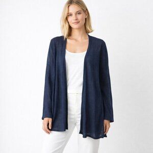 The White Company Linen Open Cardigan Indigo Large #A1284